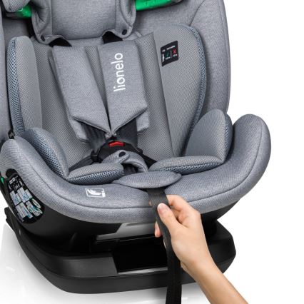 Lionelo - Cadeira auto com base giratória LAVENDER i-Size 76-150 cm Pedra Cinzenta