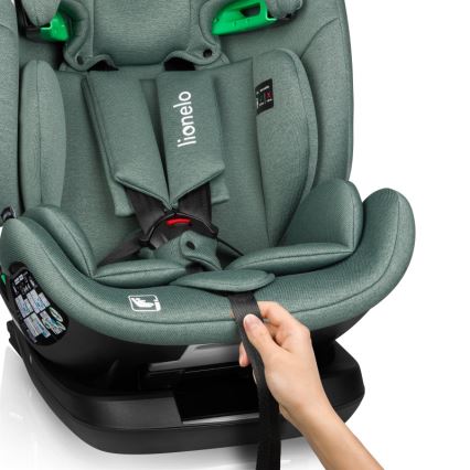 Lionelo - Cadeira auto com base giratória LAVENDER i-Size 76-150 cm Verde Pistache