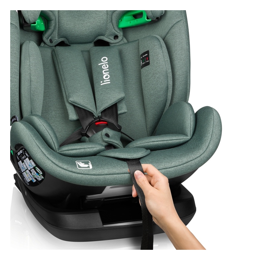 Lionelo - Cadeira auto com base giratória LAVENDER i-Size 76-150 cm Verde Pistache