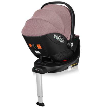 Lionelo - Cadeira auto com base giratória MOXIE SET i-Size 40-87 cm Rosa Malva