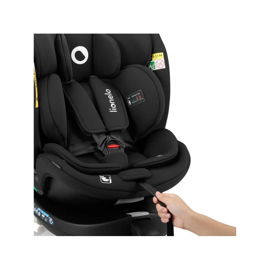 Lionelo - Cadeira auto com base giratória NAVY i-Tamanho 40-150 cm preto