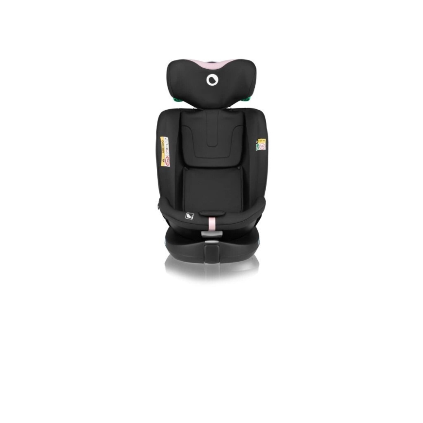 Lionelo - Cadeira auto com base giratória NAVY i-Tamanho 40-150 cm preto/rosa