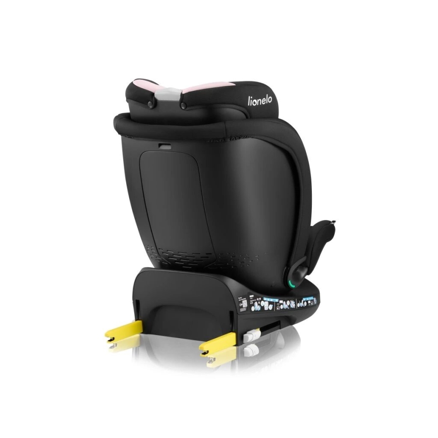 Lionelo - Cadeira auto com base giratória NAVY i-Tamanho 40-150 cm preto/rosa