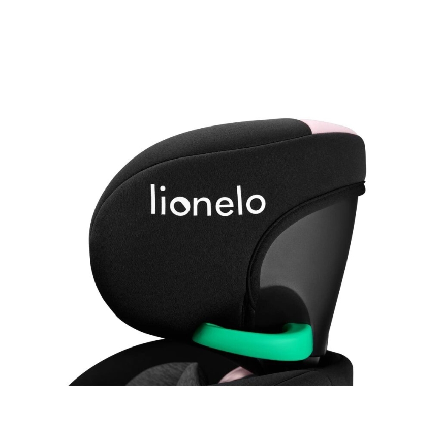 Lionelo - Cadeira auto com base giratória NAVY i-Tamanho 40-150 cm preto/rosa