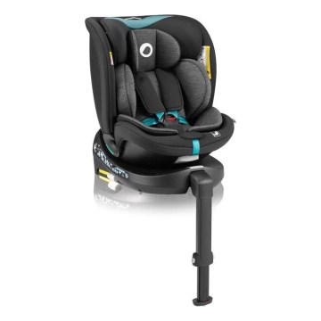 Lionelo - Cadeira auto com base giratória NAVY i-Tamanho 40-150 cm preto/turquesa