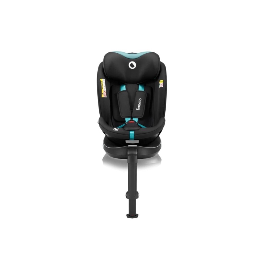 Lionelo - Cadeira auto com base giratória NAVY i-Tamanho 40-150 cm preto/turquesa