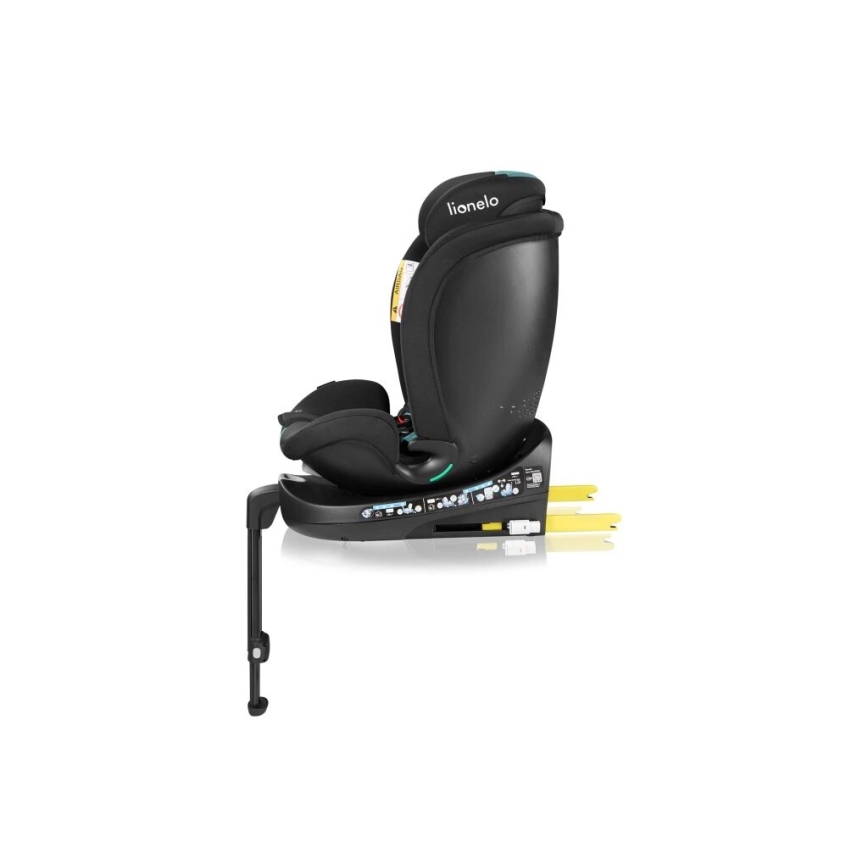 Lionelo - Cadeira auto com base giratória NAVY i-Tamanho 40-150 cm preto/turquesa