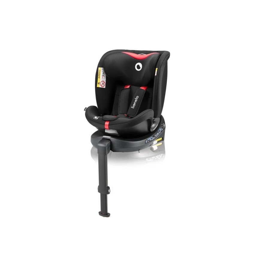 Lionelo - Cadeira auto com base giratória NAVY i-Tamanho 40-150 cm preto/vermelho