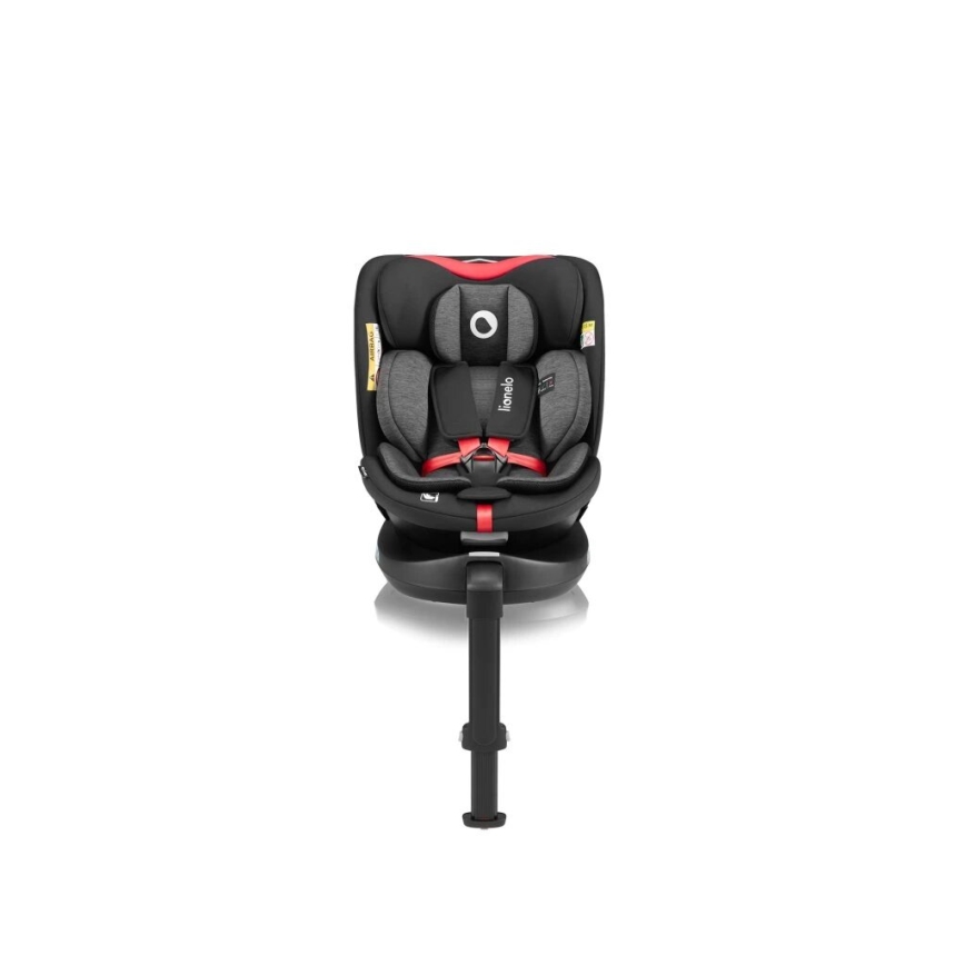 Lionelo - Cadeira auto com base giratória NAVY i-Tamanho 40-150 cm preto/vermelho