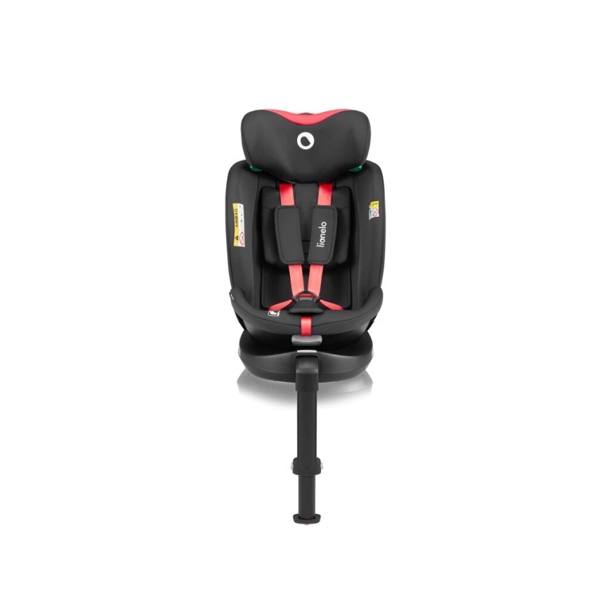 Lionelo - Cadeira auto com base giratória NAVY i-Tamanho 40-150 cm preto/vermelho