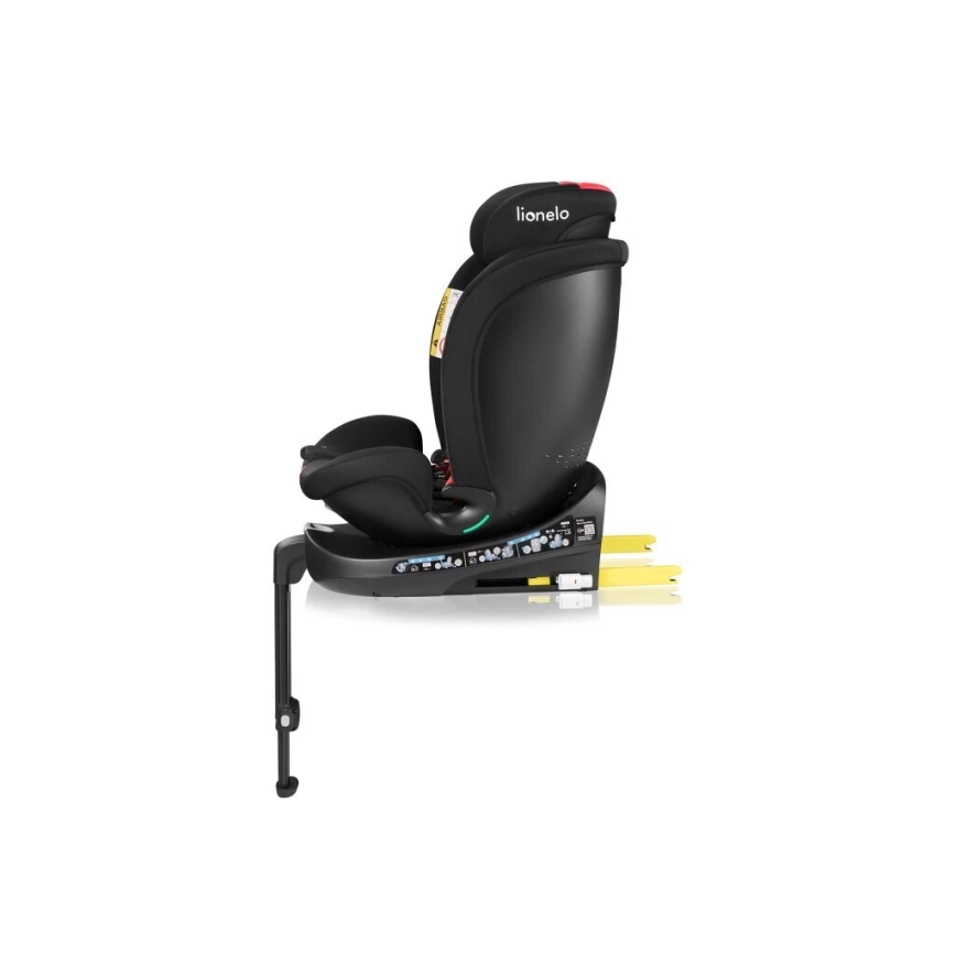 Lionelo - Cadeira auto com base giratória NAVY i-Tamanho 40-150 cm preto/vermelho
