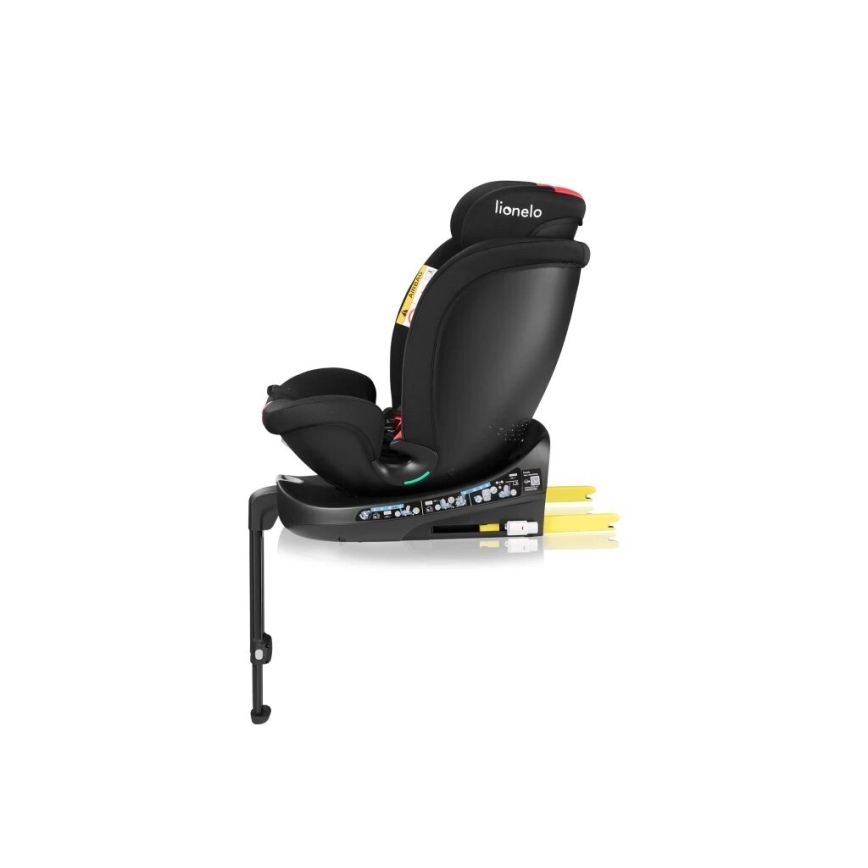 Lionelo - Cadeira auto com base giratória NAVY i-Tamanho 40-150 cm preto/vermelho