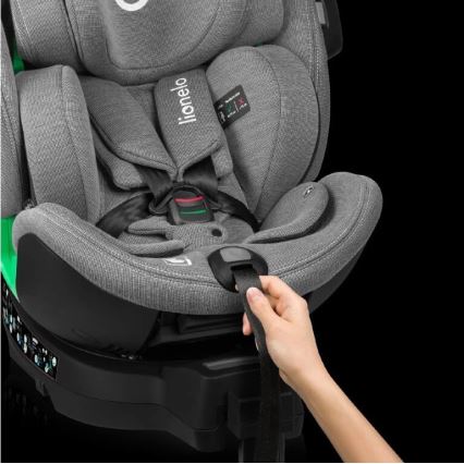 Lionelo - Cadeira auto com base rotativo HARMONY i-Tamanho 40-150 cm preto/cinzento