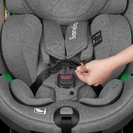 Lionelo - Cadeira auto com base rotativo HARMONY i-Tamanho 40-150 cm preto/cinzento