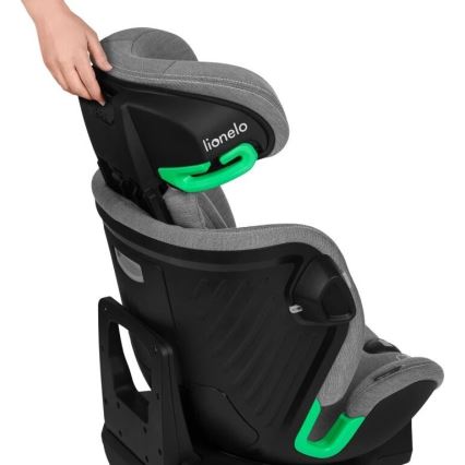 Lionelo - Cadeira auto com base rotativo HARMONY i-Tamanho 40-150 cm preto/cinzento