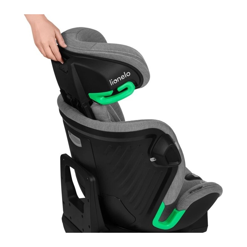 Lionelo - Cadeira auto com base rotativo HARMONY i-Tamanho 40-150 cm preto/cinzento