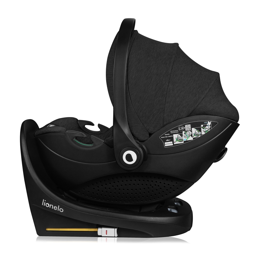 Lionelo - Cadeira auto giratória com base MOXIE SET i-Size 40-87 cm Preto Carbono