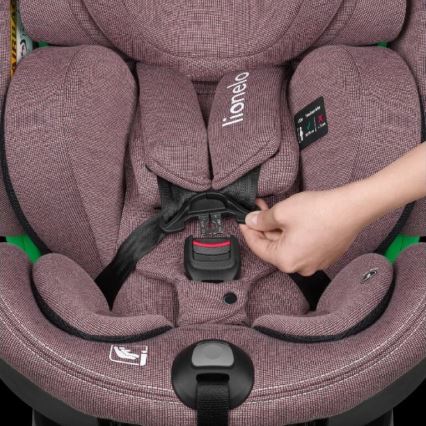 Lionelo - Cadeira Auto Giratória com Base HARMONY i-Size 40-150 cm rosa