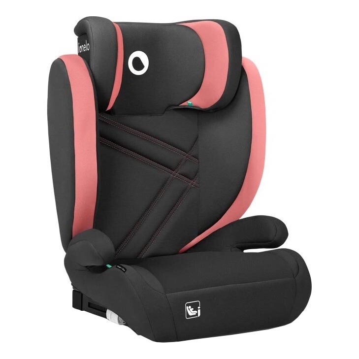 Lionelo - Cadeira auto HUGO i-Tamanho 100-150 cm preto/rosa