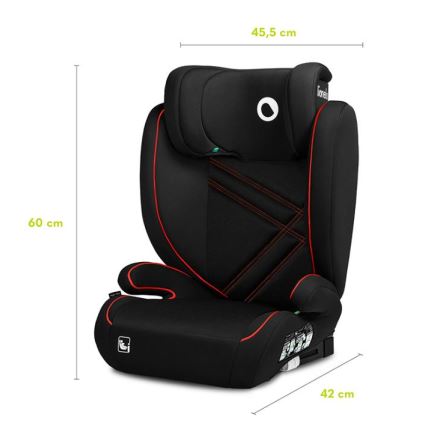 Lionelo - Cadeira auto HUGO i-Tamanho 100-150 cm preto/vermelho