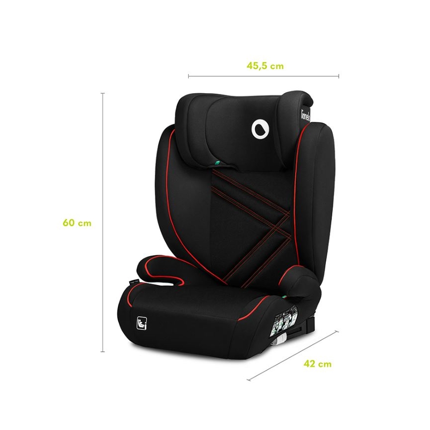 Lionelo - Cadeira auto HUGO i-Tamanho 100-150 cm preto/vermelho