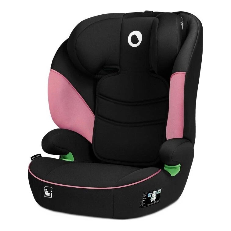 Lionelo - Cadeira auto LARS i-Tamanho 100-150 cm preto/rosa