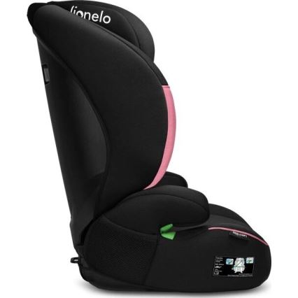Lionelo - Cadeira auto LARS i-Tamanho 100-150 cm preto/rosa