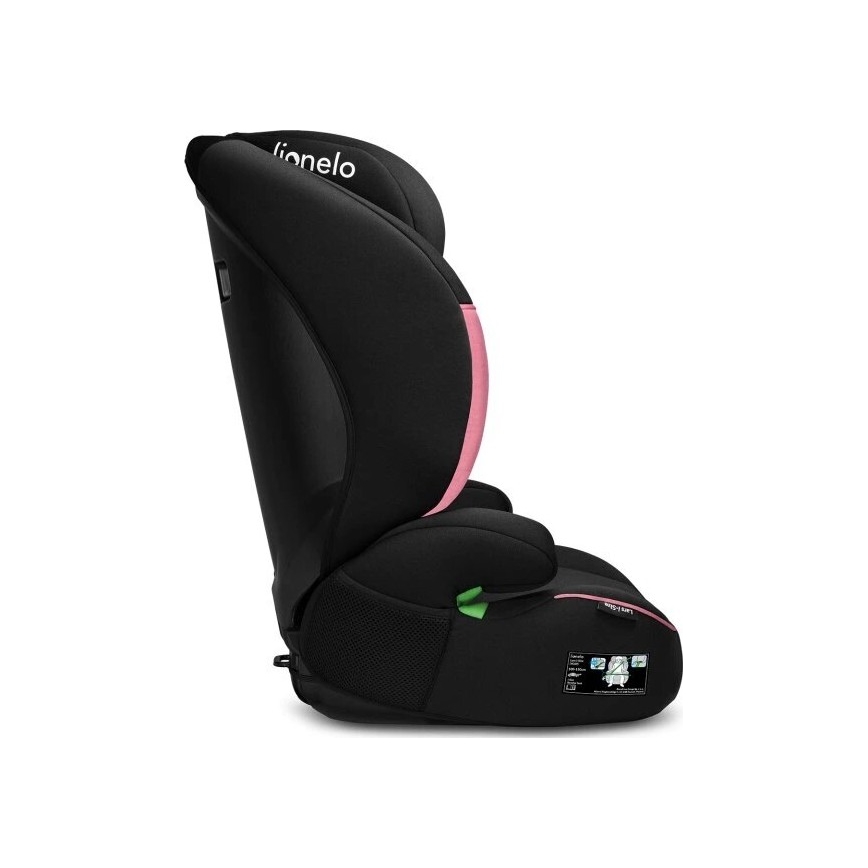 Lionelo - Cadeira auto LARS i-Tamanho 100-150 cm preto/rosa