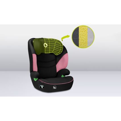 Lionelo - Cadeira auto LARS i-Tamanho 100-150 cm preto/rosa