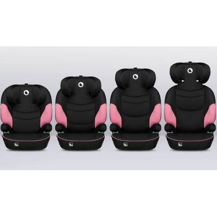 Lionelo - Cadeira auto LARS i-Tamanho 100-150 cm preto/rosa
