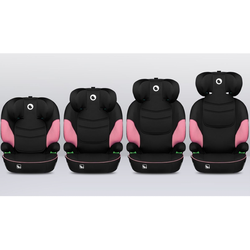 Lionelo - Cadeira auto LARS i-Tamanho 100-150 cm preto/rosa