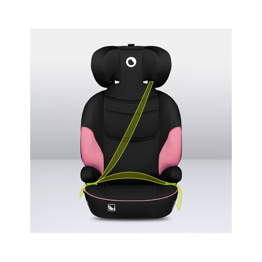Lionelo - Cadeira auto LARS i-Tamanho 100-150 cm preto/rosa