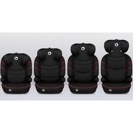 Lionelo - Cadeira auto LARS i-Tamanho 100-150 cm preto/vermelho