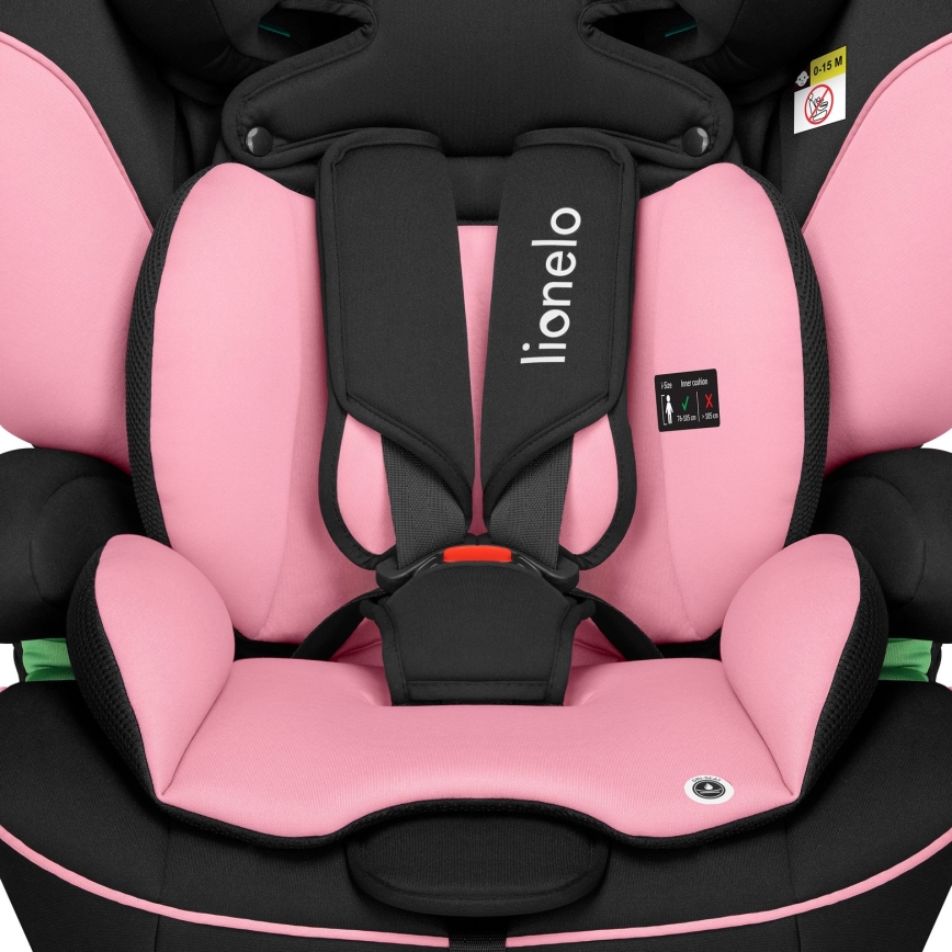 Lionelo - Cadeira auto LEVI i-Size 76-150 cm Rosa Bebé