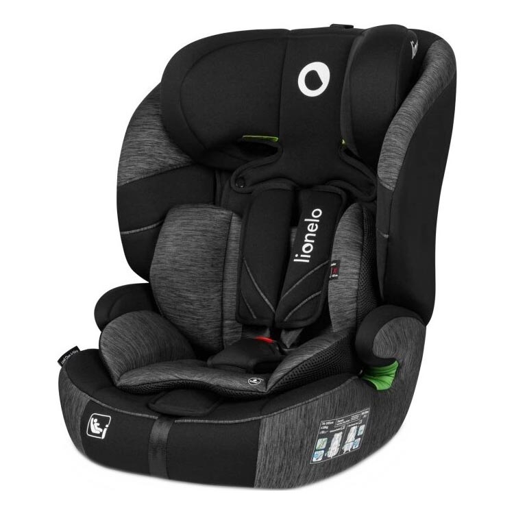 Lionelo - Cadeira auto LEVI ONE i-Tamanho 76-150 cm preto/cinzento