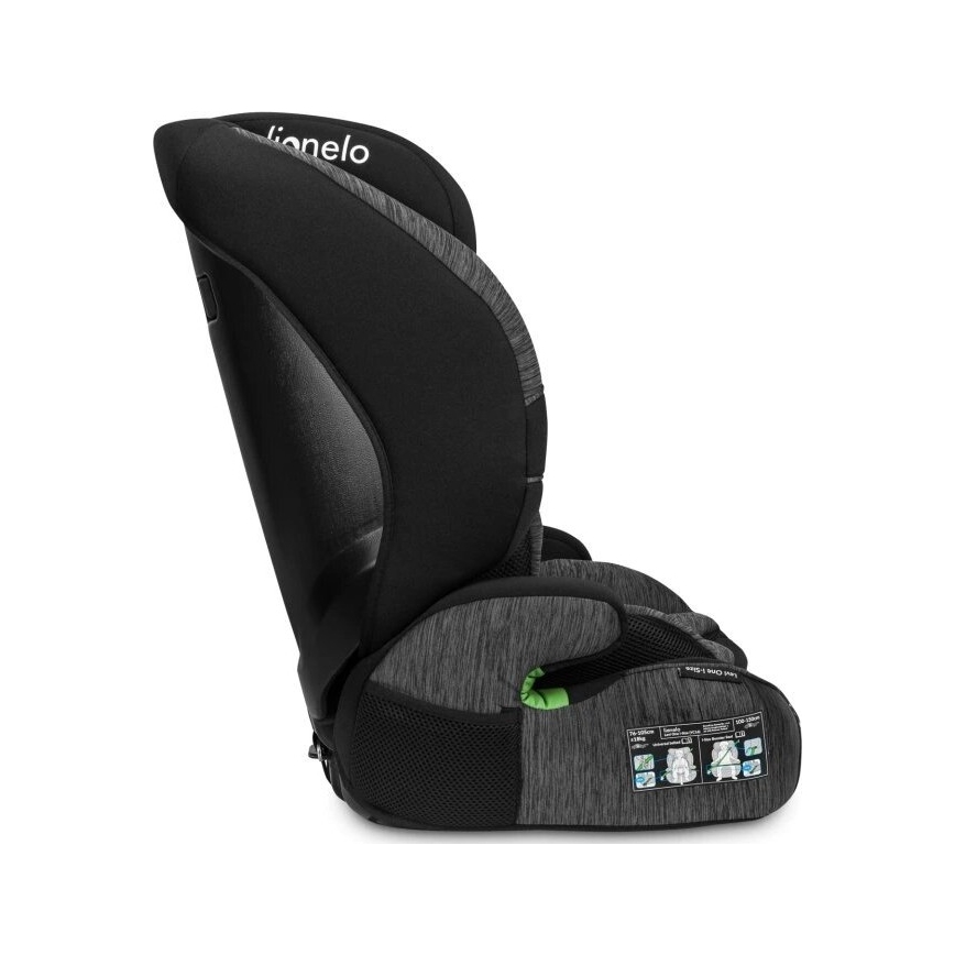 Lionelo - Cadeira auto LEVI ONE i-Tamanho 76-150 cm preto/cinzento