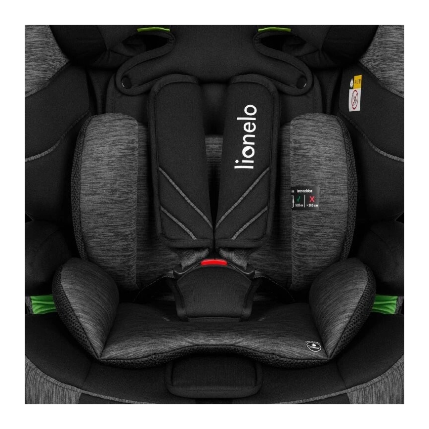 Lionelo - Cadeira auto LEVI ONE i-Tamanho 76-150 cm preto/cinzento
