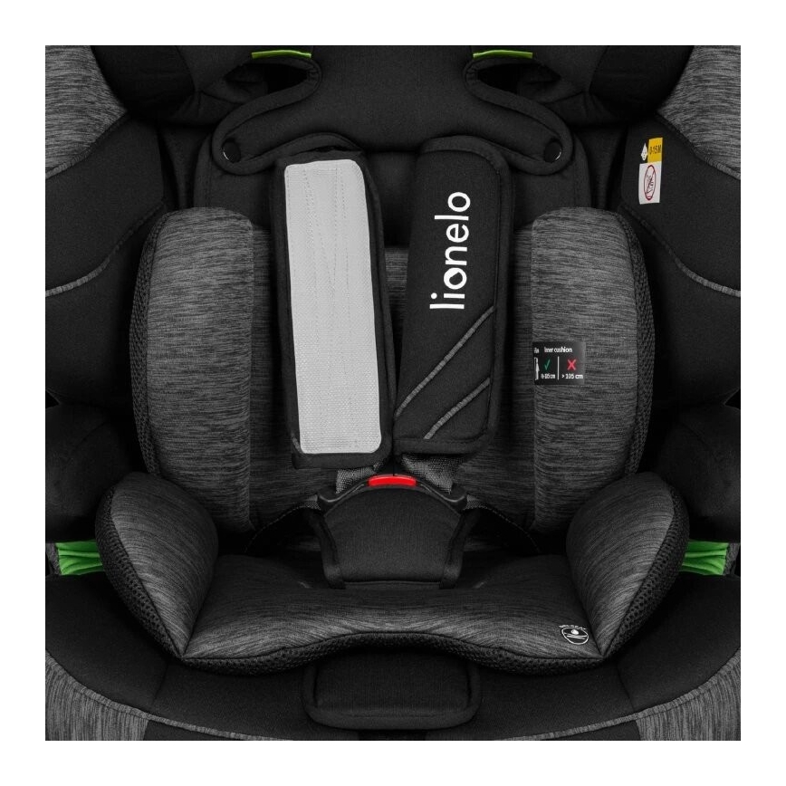 Lionelo - Cadeira auto LEVI ONE i-Tamanho 76-150 cm preto/cinzento