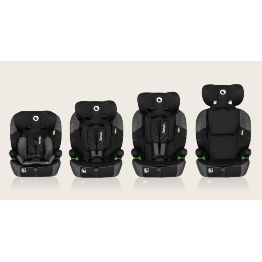 Lionelo - Cadeira auto LEVI ONE i-Tamanho 76-150 cm preto/cinzento