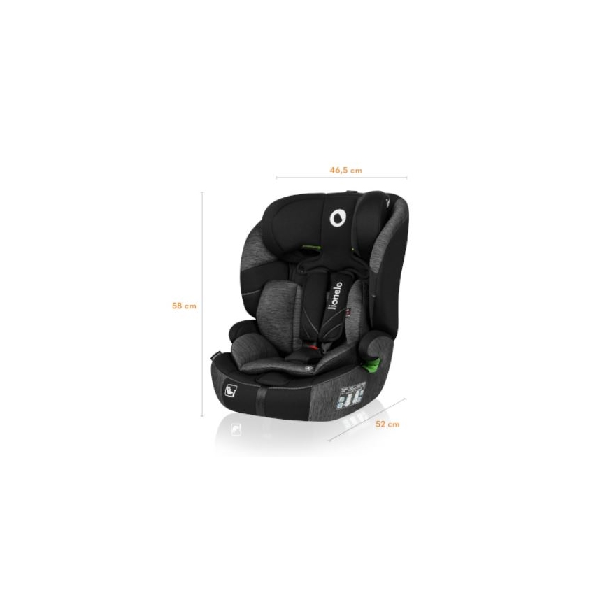 Lionelo - Cadeira auto LEVI ONE i-Tamanho 76-150 cm preto/cinzento