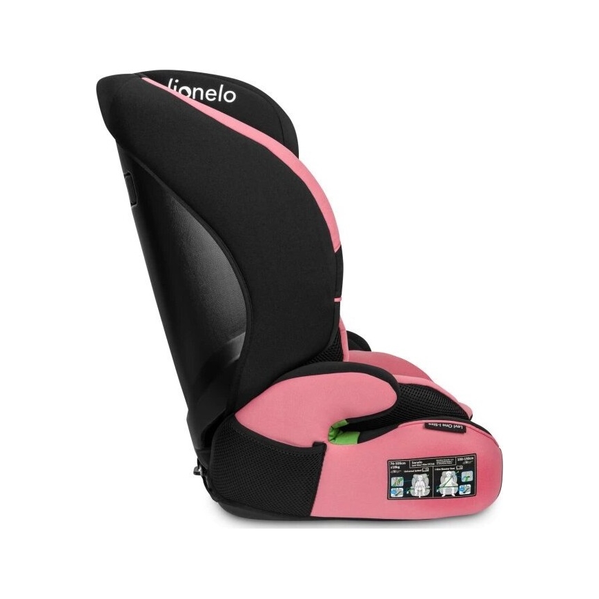 Lionelo - Cadeira auto LEVI ONE i-Tamanho 76-150 cm preto/rosa
