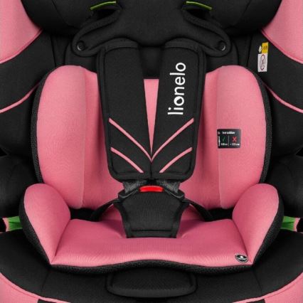 Lionelo - Cadeira auto LEVI ONE i-Tamanho 76-150 cm preto/rosa