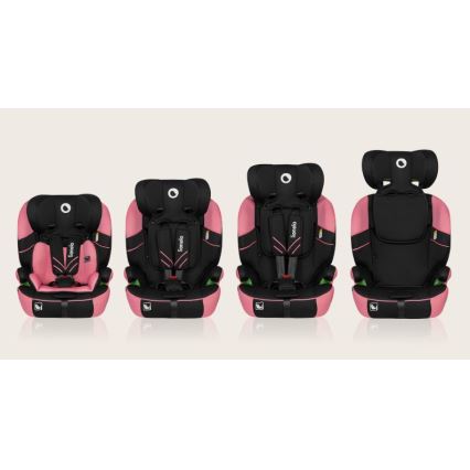 Lionelo - Cadeira auto LEVI ONE i-Tamanho 76-150 cm preto/rosa