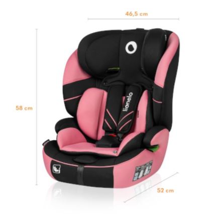 Lionelo - Cadeira auto LEVI ONE i-Tamanho 76-150 cm preto/rosa