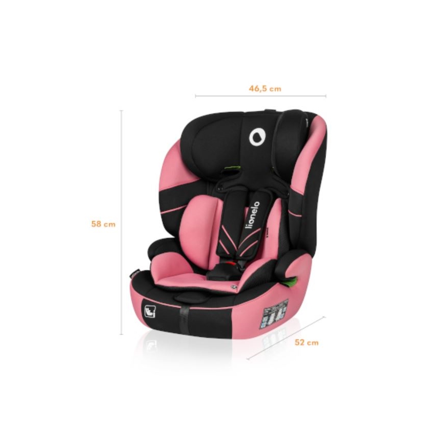 Lionelo - Cadeira auto LEVI ONE i-Tamanho 76-150 cm preto/rosa