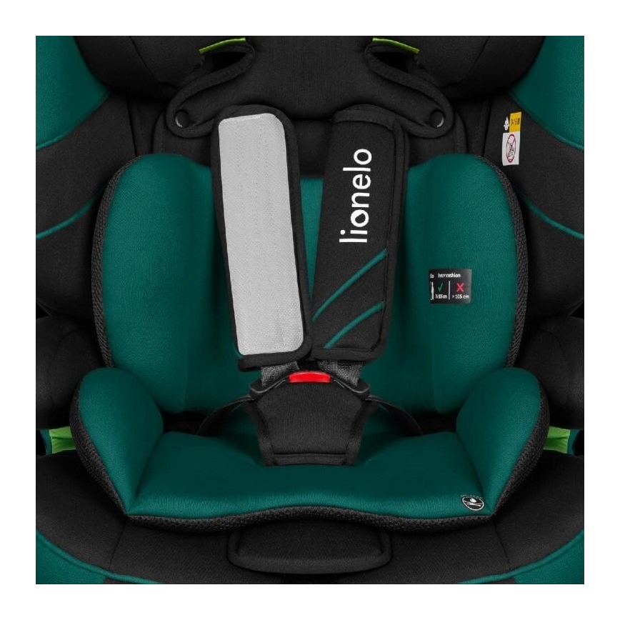 Lionelo - Cadeira auto LEVI ONE i-Tamanho 76-150 cm preto/verde