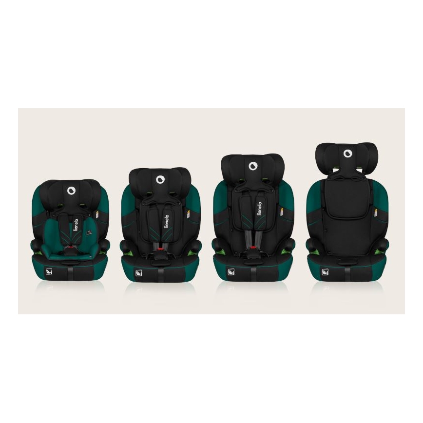 Lionelo - Cadeira auto LEVI ONE i-Tamanho 76-150 cm preto/verde