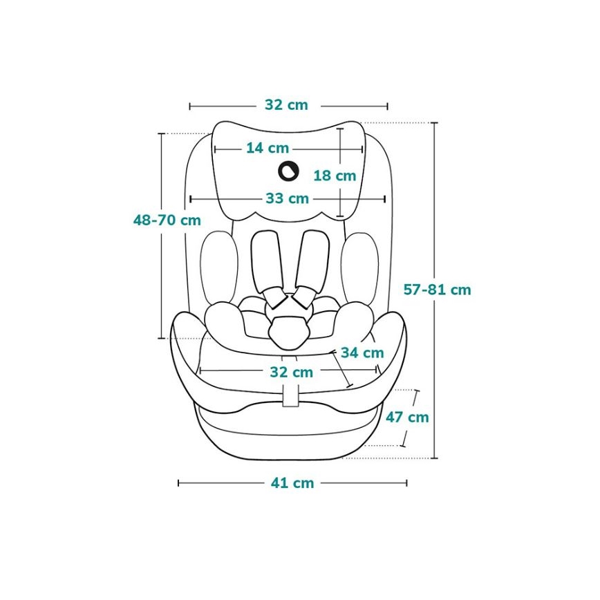 Lionelo - Cadeira auto NEAL i-Size 100-150 cm Verde Turquesa
