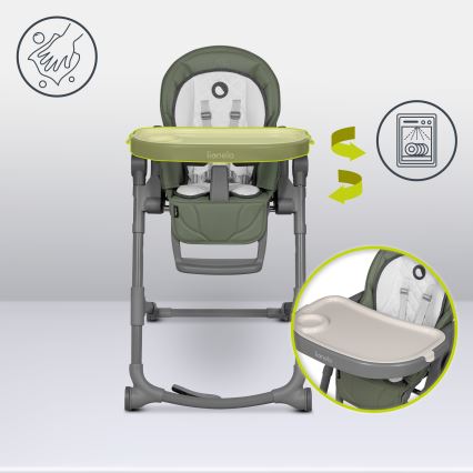 Lionelo - Cadeira de alimentação infantil CORA PLUS Verde Oliva