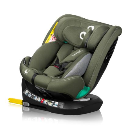 Lionelo - Cadeira auto giratória com base BASTIAAN ONE i-Size 40-150 cm Verde Oliva